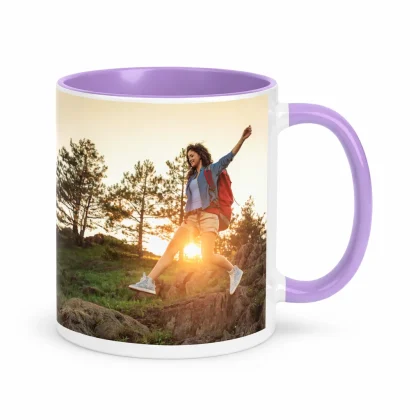 kubek kolorowy z nadrukiem jasnofioletowy 330ml