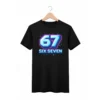 koszulka młodzieżowa z napisem six seven 67 czarna
