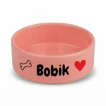 Miska dla zwierzaka z imieniem, śr. 15cm, różowa - Twój Projekt