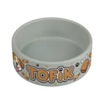 Miska dla zwierzaka z imieniem, śr. 15cm, szara - Twój Projekt