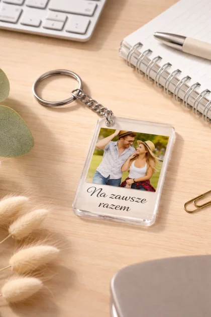 Brelok akrylowy z nadrukiem ze zdjęcia i napisem 6x4cm