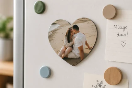 Magnes Serce ze Zdjęciem – Guma Magnetyczna 7 cm