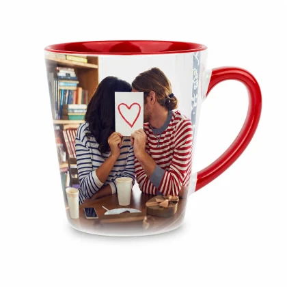 czerwony kubek latte z nadrukiem 300ml