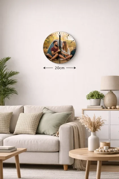 okrągły zegar z własnym zdjęciem 20cm