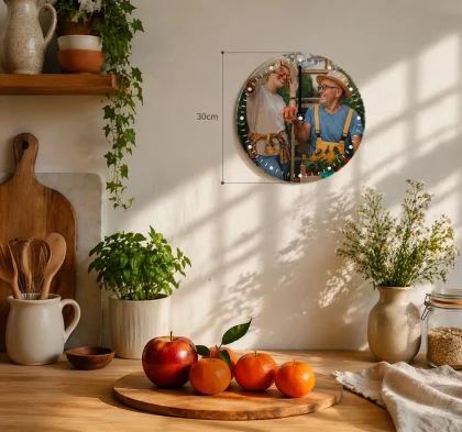 personalizowany zegar ścienny okrągły 30cm średnicy