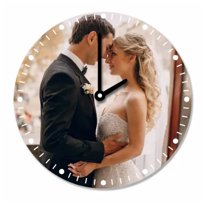 personalizowany zegar ze zdjęciem 20cm okrągły