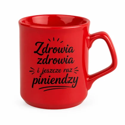 czerwony kubek z nadrukiem 300ml