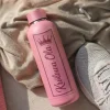 personalizowana różowa butelka sportowa z nadrukiem 500ml
