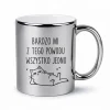 personalizowany srebrny kubek perłowy z nadrukiem 300ml